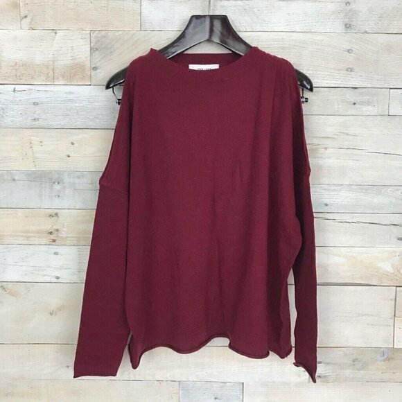 John + Jenn Cold Shoulder Sweater Red Small NEW - Picture 1 of 8